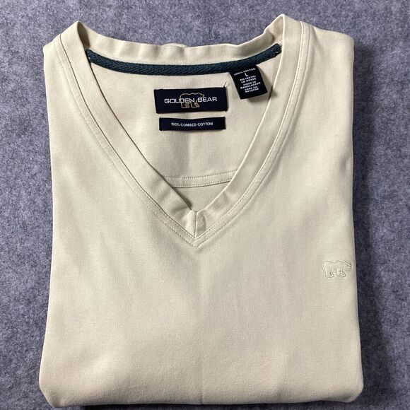 Jack Nicklaus Golden Bear Mens V-Neck Golf Sweater Vest Size Large Beige Cotton - Picture 11 of 11